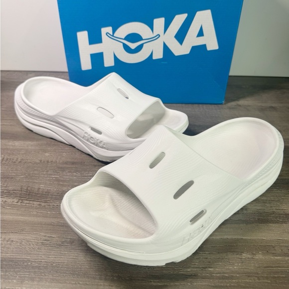 Hoka ORA Recovery 3 Slide Sandals White size 9 women’s/7 men’s - Picture 3 of 10